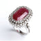 Bague Bague avec rubis non chauffé et diamants. 58 Facettes