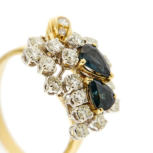 Bague Bague deux ors avec saphirs et diamants 58 Facettes 37834