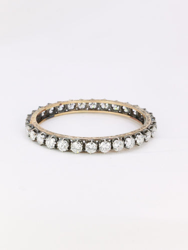 Bracelet Bracelet jonc vintage or argent diamants 12 ct 58 Facettes 1088