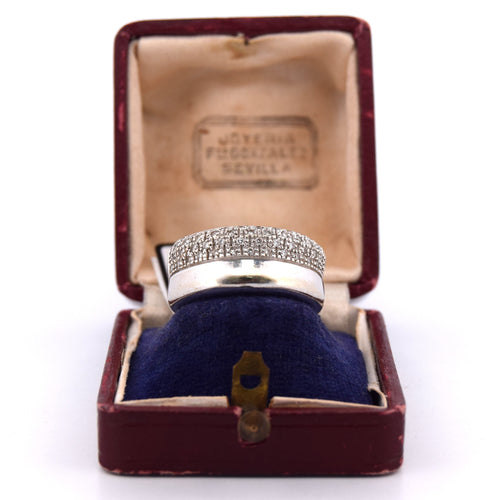 Bague 58 Bague vintage en or blanc avec diamants 58 Facettes