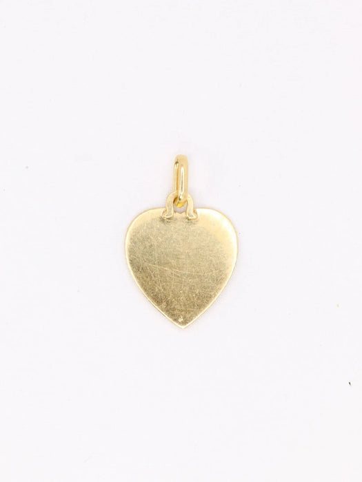 Pendentif AUGIS - Médaille amour coeur strié or jaune rubis 58 Facettes J624