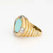 Bague 47 Bague or jaune diamant turquoise 58 Facettes G13578