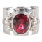 58 Bague Bandeau Or Gris 18k, sertie d'une belle Rubellite 58 Facettes