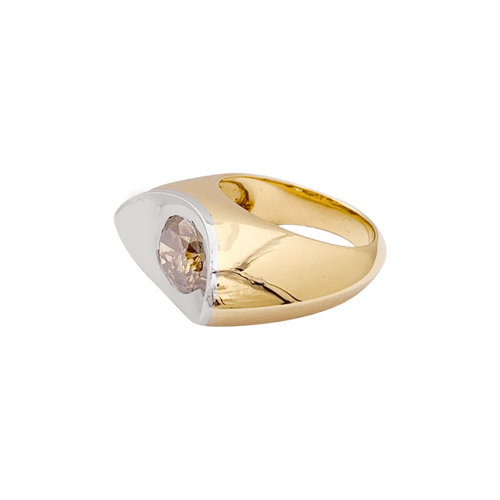 Bague 52 Bague moderniste or, diamant brun. 58 Facettes 34347