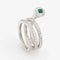 Bague 50 Bague spirale diamant émeraude bande enroulée en or blanc enroulée 58 Facettes G13464