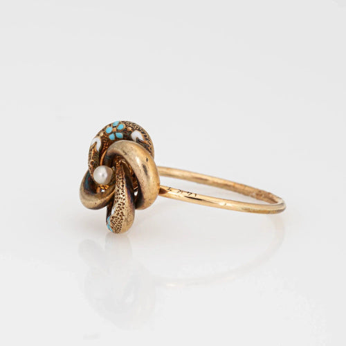 Bague Antique Victorian Infinity Knot Ring Conversion 14k Yellow Gold 5.5 Bijoux fins 58 Facettes G7450