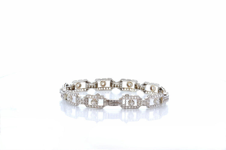 Bracelet Bracelet art déco diamants en or 18k 58 Facettes 26595