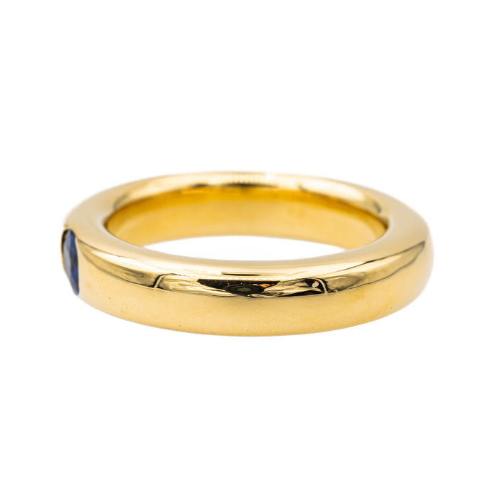 Anillo diamante solitario Oro amarillo Zafiro