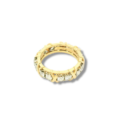 Bague 54 Tiffany - Bague en or jaune et diamants 58 Facettes