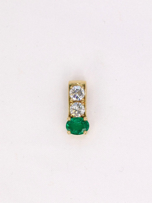 Vintage emerald diamond pendant