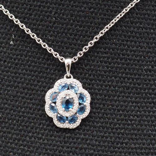 Pendentif Pendentif saphirs diamants or b 750 58 Facettes