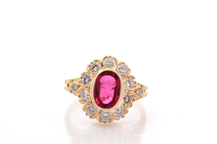 Bague 56 Bague vintage rubis et diamants en or 18k 58 Facettes 27590