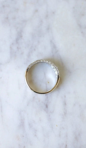 Bague 60 Alliance Diamants Double Anneau Art Déco 58 Facettes