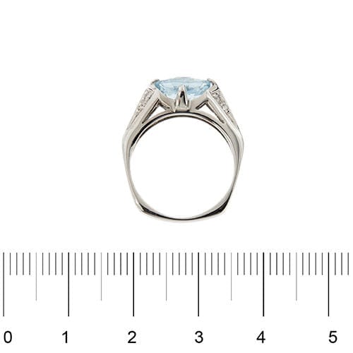 Bague Bague avec aigue-marine et diamants 58 Facettes 32455