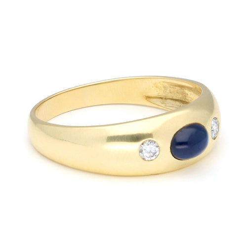 Bague 59 Bague gitane en or jaune, diamant et saphir 58 Facettes 038386F14D9A403B99651F0751D37B04