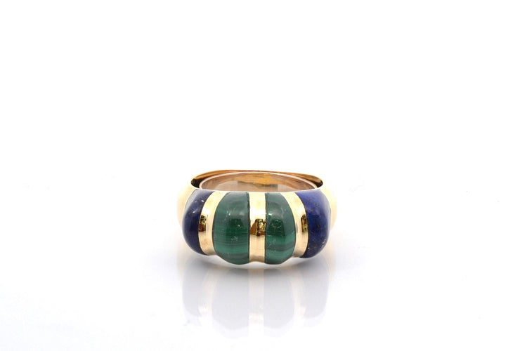 Bague 52.5 Bague vintage malachite et lapiz lazuli 58 Facettes 26963