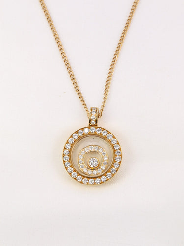 Pendentif CHOPARD - Pendentif HAPPY SPIRIT rond en or jaune et diamants 58 Facettes J84