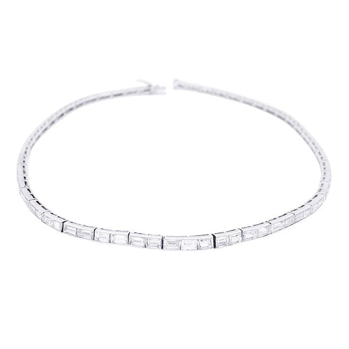 Collier Collier rivière platine, diamants baguettes. 58 Facettes 33184