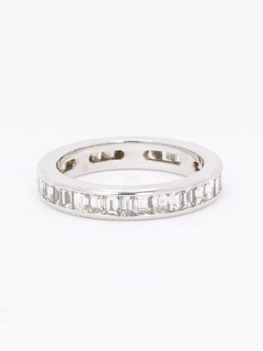 Bague 54 Alliance diamants baguette or blanc 58 Facettes 1163.13