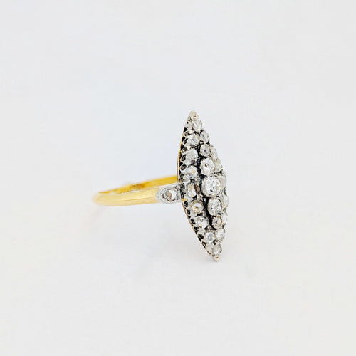 Bague 53 Marquise or jaune et diamants 58 Facettes 32190