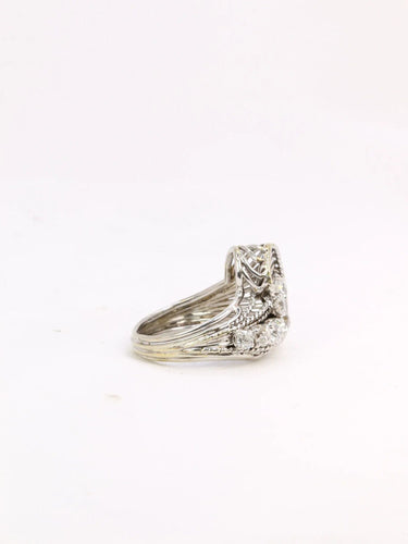 Bague 52 Bague tourbillon or blanc diamants 1 ct 58 Facettes J299