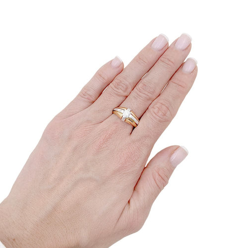 Bague 60 Bague vintage platine, or jaune, diamant. 58 Facettes 33990