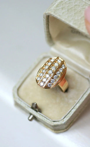 Bague 54 Bague Plaque diamants or jaune 58 Facettes