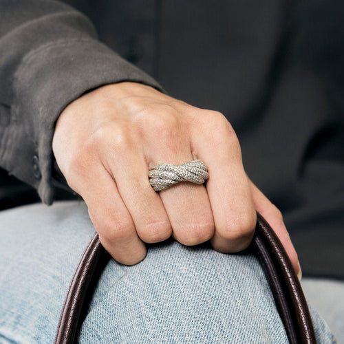 Bague 54 Bague or gris et diamants 58 Facettes NAR0120