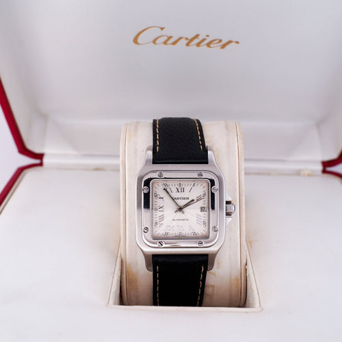 Bracelet Cartier Santos Galbée Automatic - Silver roman dial - LM 58 Facettes