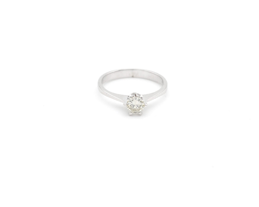 Bague Bague solitaire en or blanc et diamant de 0,38 ct 58 Facettes