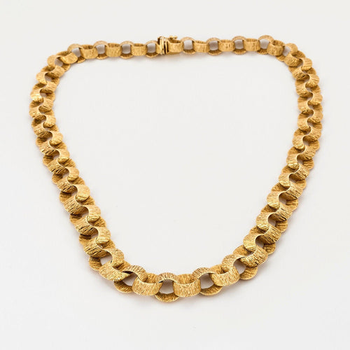 Collier Exceptionnel Collier Ancien en or jaune maille gourmette 58 Facettes AUX1137