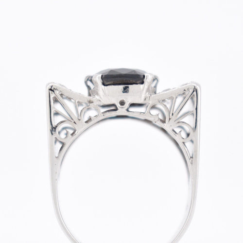 Bague 56 Bague Tank Art Déco Or, Saphir et Diamants 58 Facettes 365