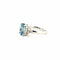 Bague 55 Solitaire or blanc aigue-marine et diamants 58 Facettes 81-GS33773-5