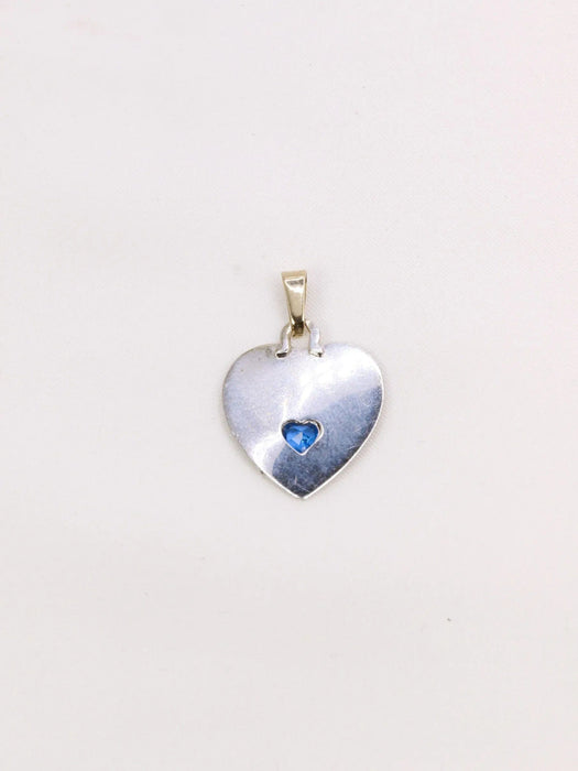 Pendentif Pendentif coeur "il bat pour toi" or blanc saphir 58 Facettes J469