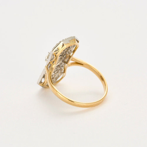 Bague 56 Bague "art Déco" en or, platine et diamants 58 Facettes P20L7