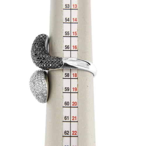 Bague 58 Bague diamants noirs et blancs 58 Facettes 29142