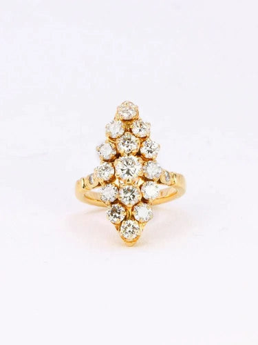 Bague 50 Bague marquise vintage or jaune diamants 2,5 ct 58 Facettes J368