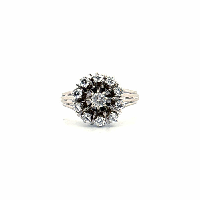 Bague 59 Bague Marguerite or blanc, diamants 58 Facettes 87-GS32627