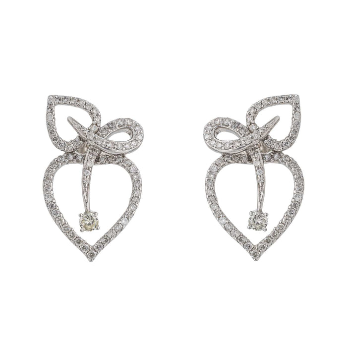 Boucles d'oreilles Boucles d'oreilles Feuille Or blanc Diamant 58 Facettes 3367695CN