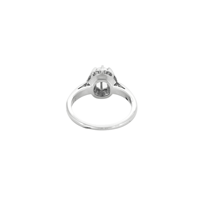 Bague 51 BAGUE SOLITAIRE OR BLANC ET DIAMANTS. 58 Facettes BO/240036