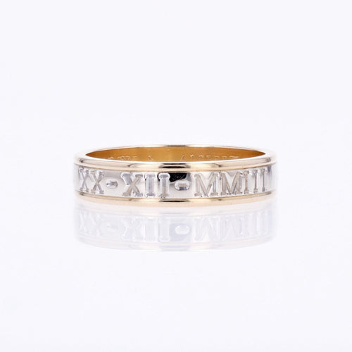 Bague 52 Alliance 2 ors gravée femme duo 58 Facettes CV119