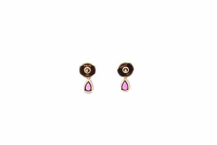 Boucles d'oreilles Boucles d'oreilles or jaune rubis et diamants 58 Facettes