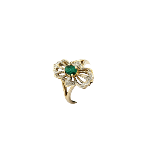 Bague 53 Bague en or jaune et émeraude 58 Facettes 32693