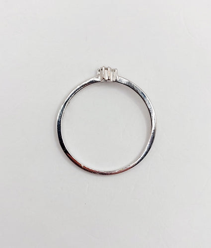 Bague 55 Bague vintage or blanc, trilogie diamants 58 Facettes B01003