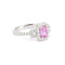 Bague 53 Bague Saphir Rose Diamants Or Gris 18 Carats 58 Facettes BSR70