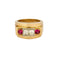 Bague 55,5 Bague tank or jaune et gris, diamants et rubis de synthèse 58 Facettes ALE42292