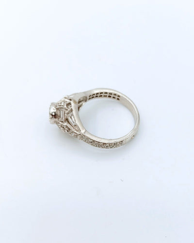 Bague 54 Bague Solitaire Art Déco Diamants 58 Facettes A11351