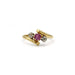 Bague 54 Bague or jaune saphir rose et diamants 58 Facettes 240267R