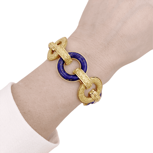 Bracelet Bracelet or jaune, lapis lazuli. 58 Facettes 34480