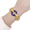 Bracelet Bracelet or jaune, lapis lazuli. 58 Facettes 34480